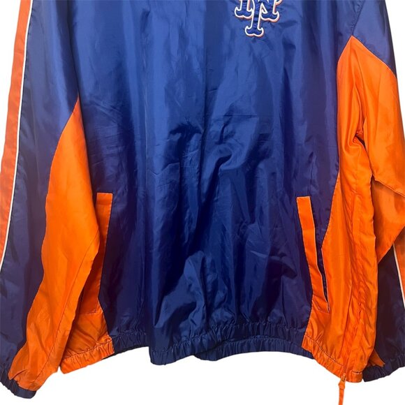 Vintage New York Mets Pullover Windbreaker Jacket XXL Blue & Orange Retro MLB - Picture 6 of 12
